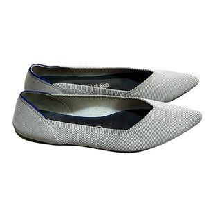 Rothy’s women’s the point light gray ballet flat shoes